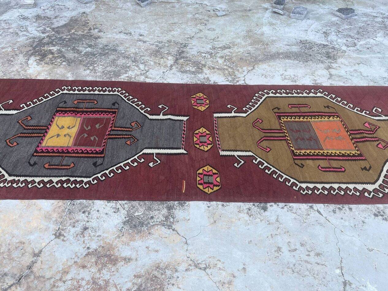 Colorful Handmade Large Hallway Rug