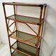 Showcase shelf in vintage smoked glass bamboo