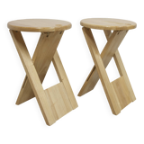 Pair of Adrian Reed folding stools from the 80s