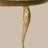 Table basse ovale en onyx et laiton 1950