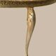 Table basse ovale en onyx et laiton 1950