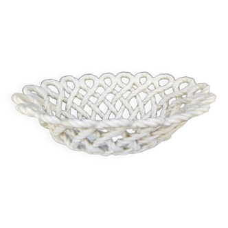 Vintage woven ceramic fruit bowl