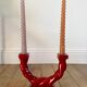 Bougeoir en céramique rouge bordeaux art déco années 30-40