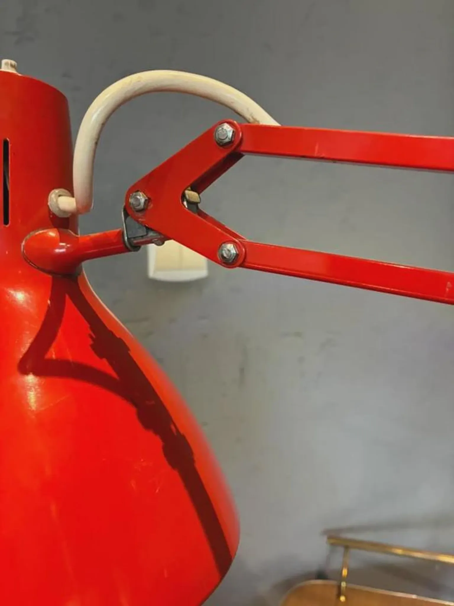 Luxo L-1 architect desk lamp by Jacob Jacobsen, red, 1960s