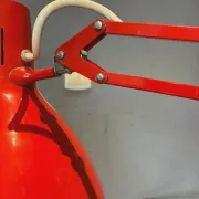 Luxo L-1 architect desk lamp by Jacob Jacobsen, red, 1960s