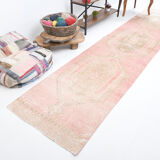 3x13 Distressed Turkish Runner Rug 405x90Cm