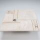 Brutalist white square coffee table artwork The Netherlands 1970