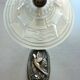 Art Deco wall light, silver-plated bronze, frosted glass, stylized bird decor