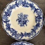 4 assiettes à dessert anciennes Boch Frères Keramis