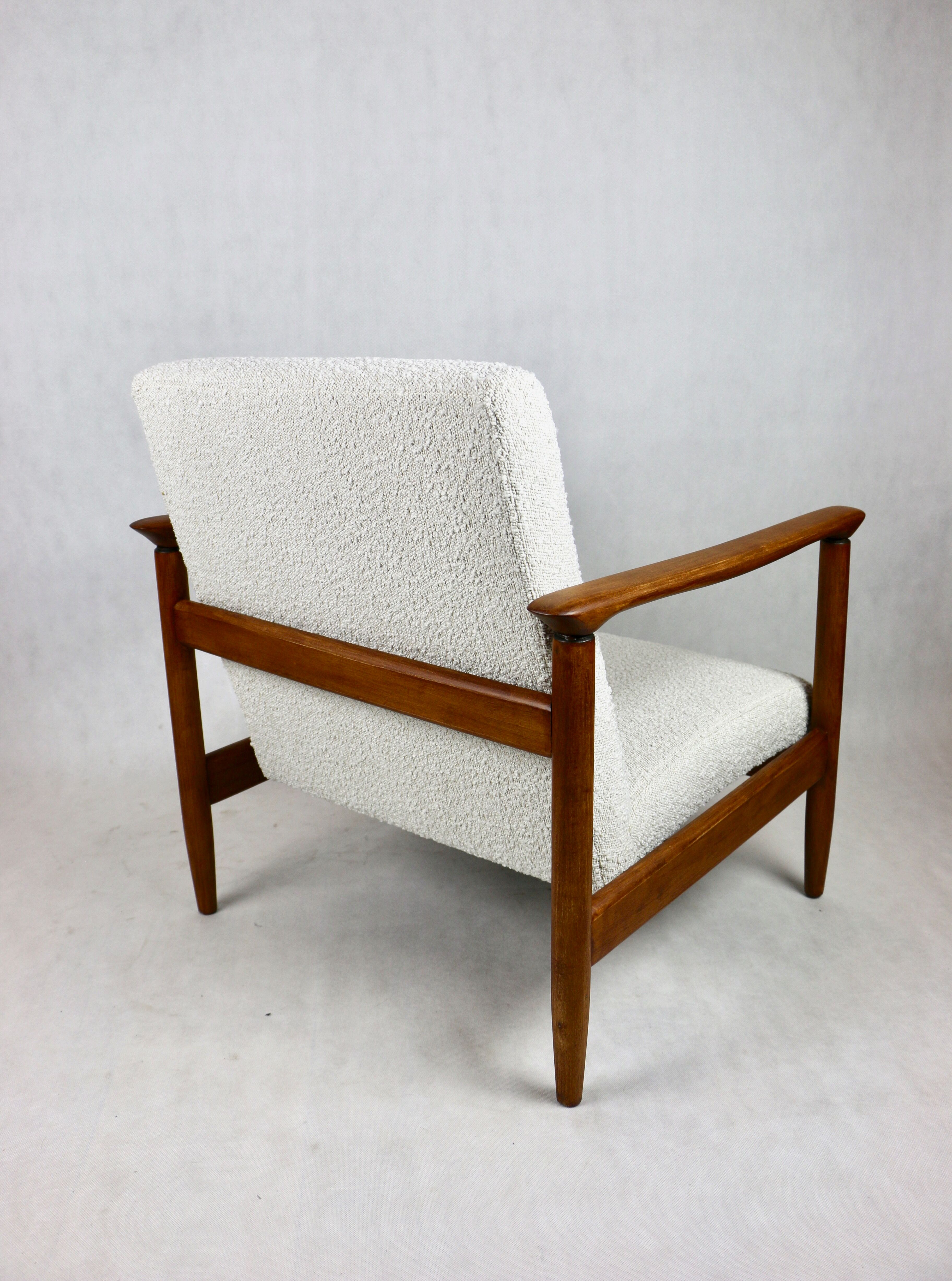 Fauteuil en laine bouclée, années 1970