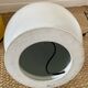 Lampe en porcelaine blanche 1970 et abat- jour contemporain