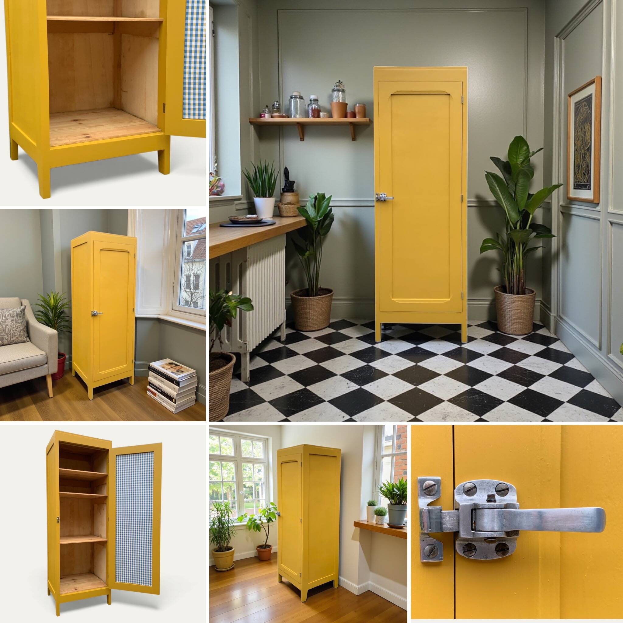 Parisian bonnetière wardrobe with butcher's handle, 1950