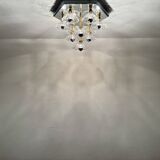 Lustre encastré en verre bicolore des années 1980 par F. Fabbian