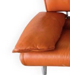 Canapé en cuir orange 2 places