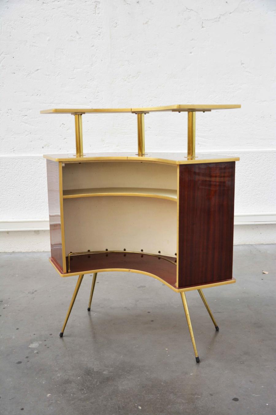 Retro bar gold and Brown and his stool