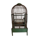 Octagonal bird cage made of wood and wire around 1920