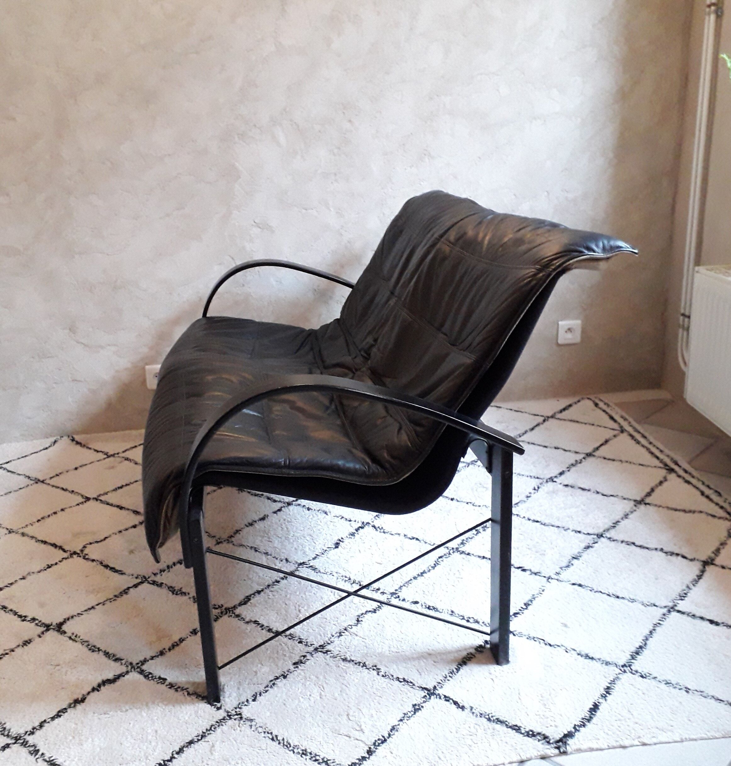 Ikea leather sofa design Tord Bjorklund 80s