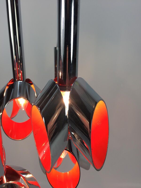 Suspension en métal chromé par Raak Amsterdam 1960 's