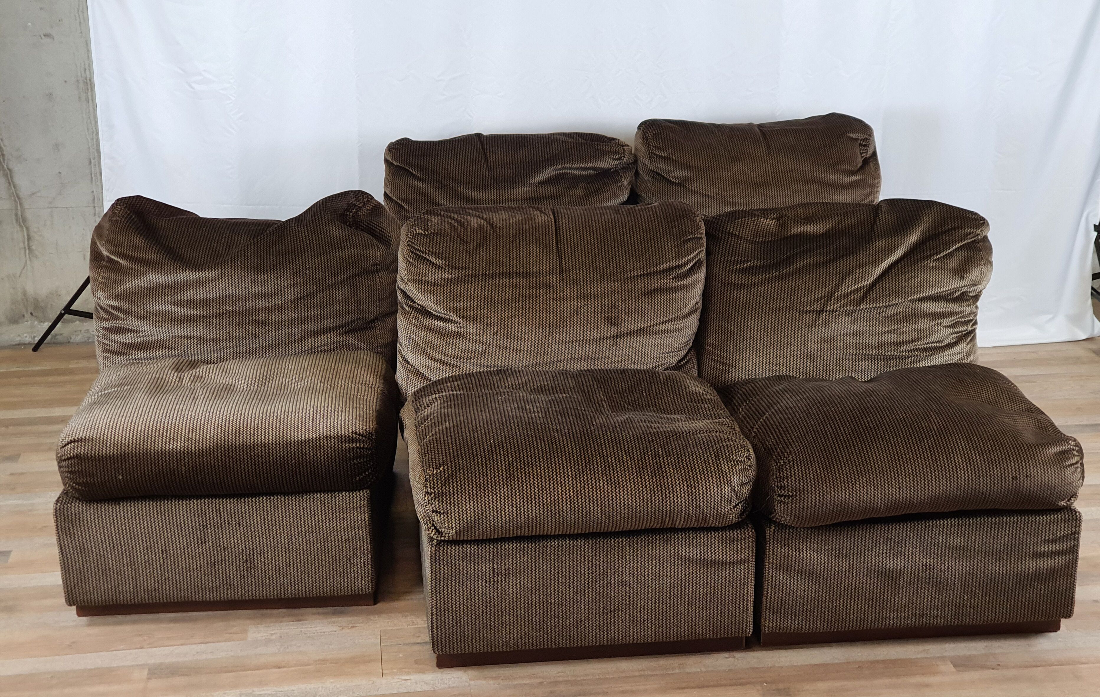 Canapé modulable 5 places en tissu