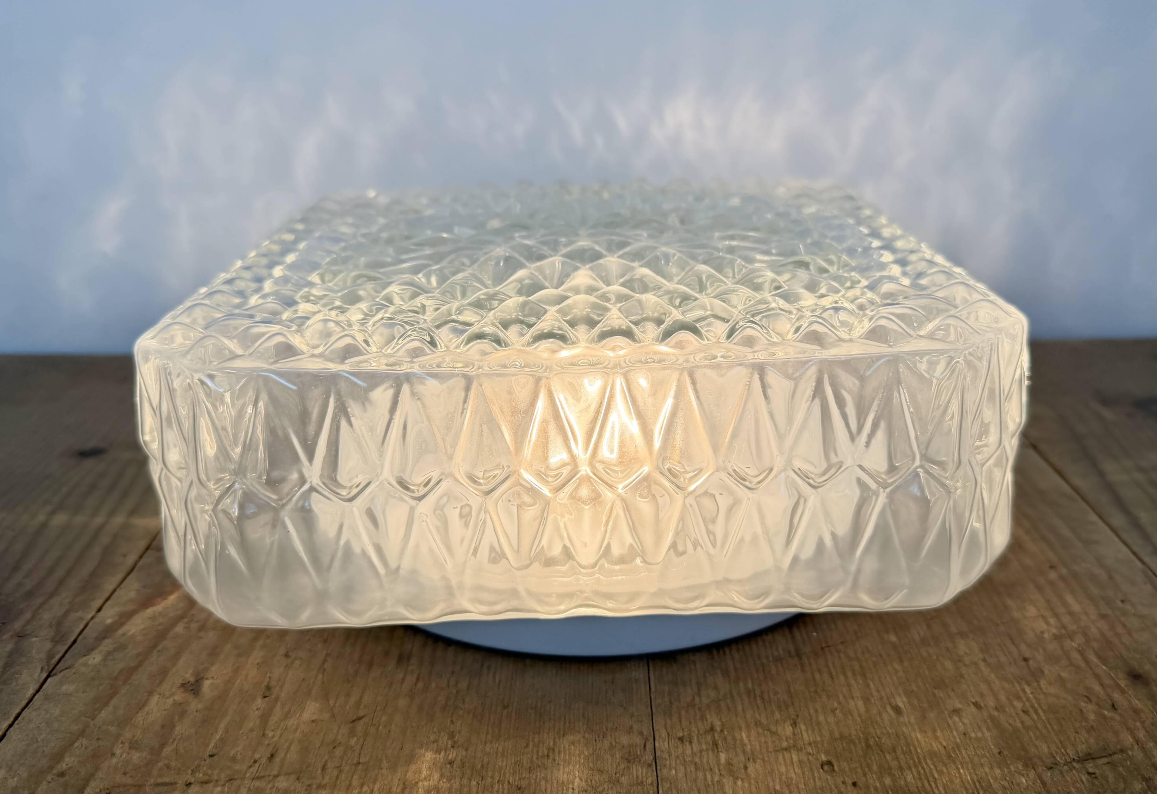 Vintage Glass Wall or Ceiling Light, 1970s