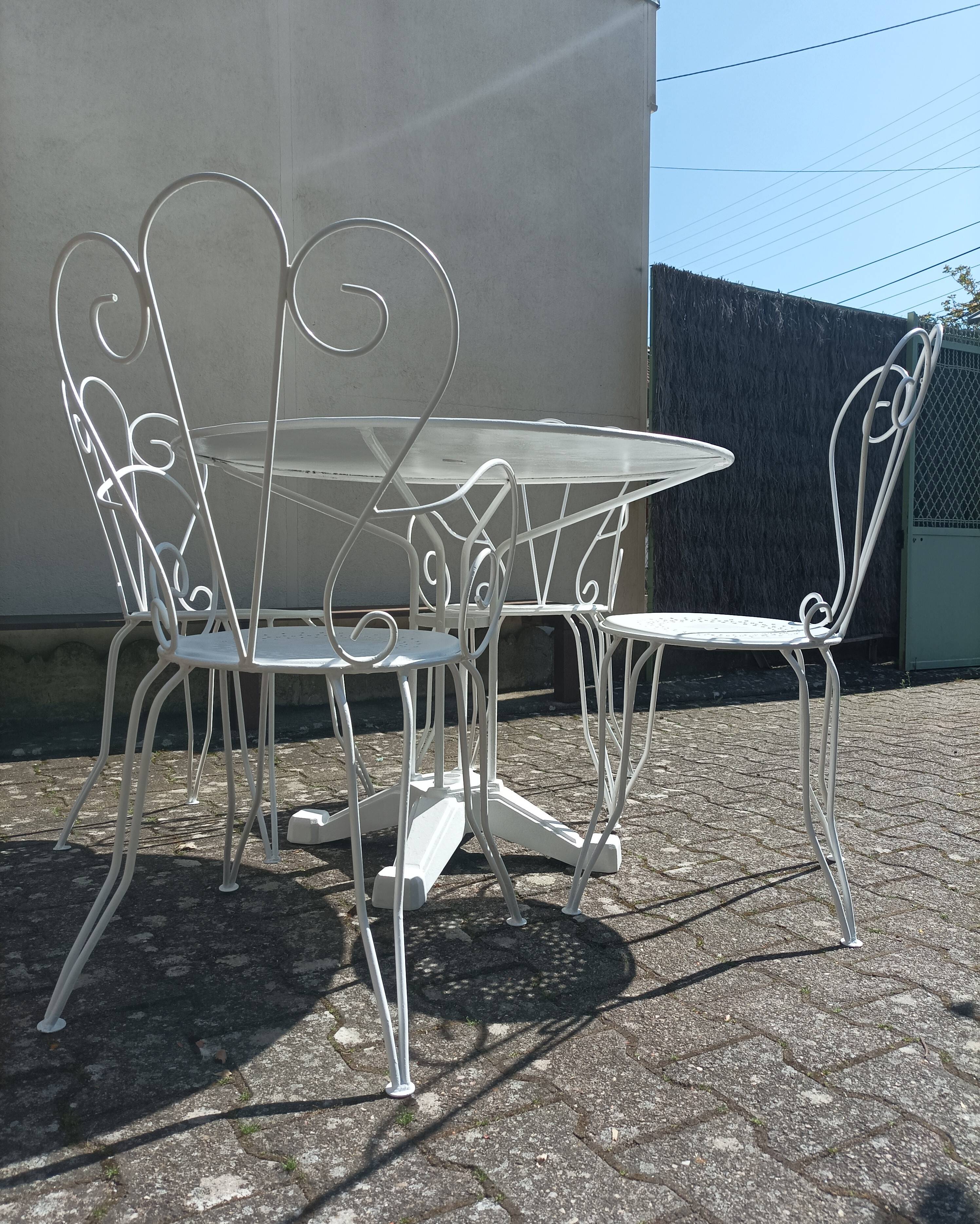 Wrought iron garden furniture