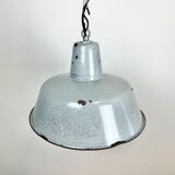 Industrial grey enamel factory lamp, 1960s