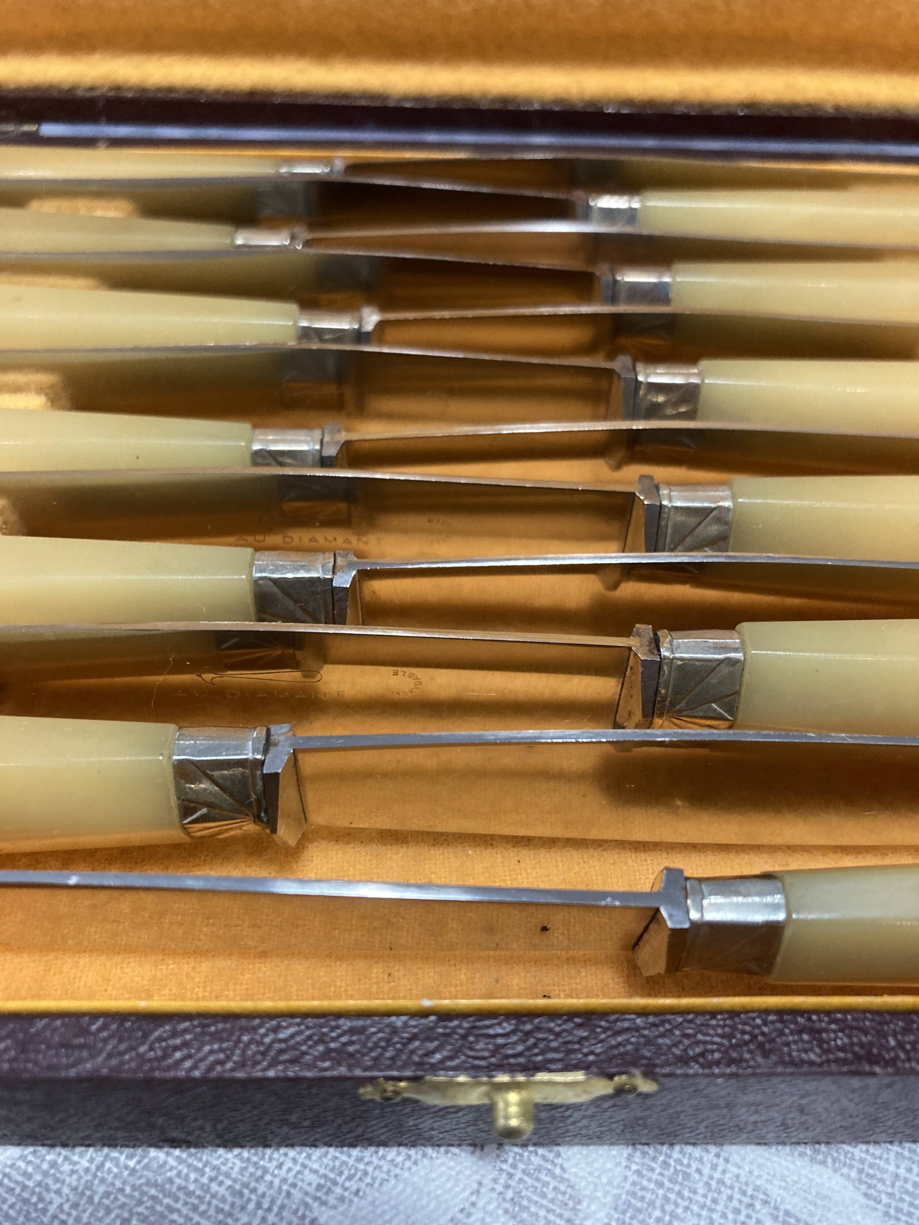 Box of 12 Art Deco knives
