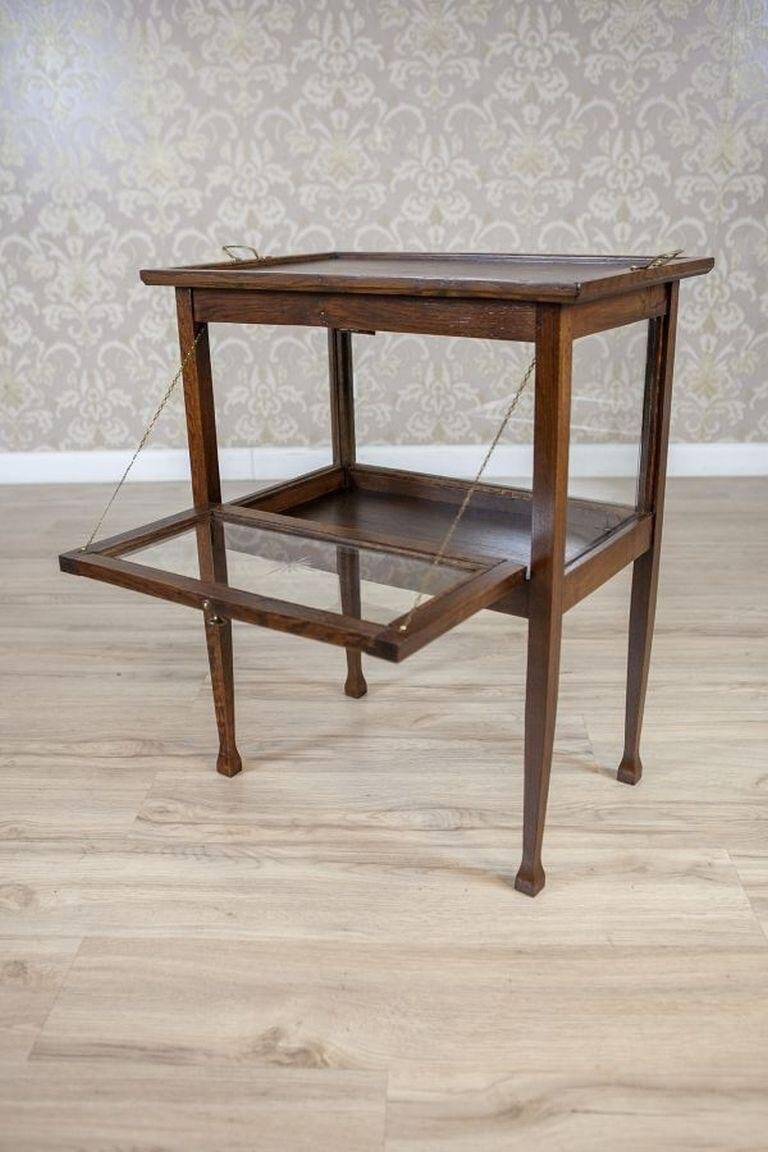 Early 20th Century Oak Tea Cabinet with Tray, 1950s
