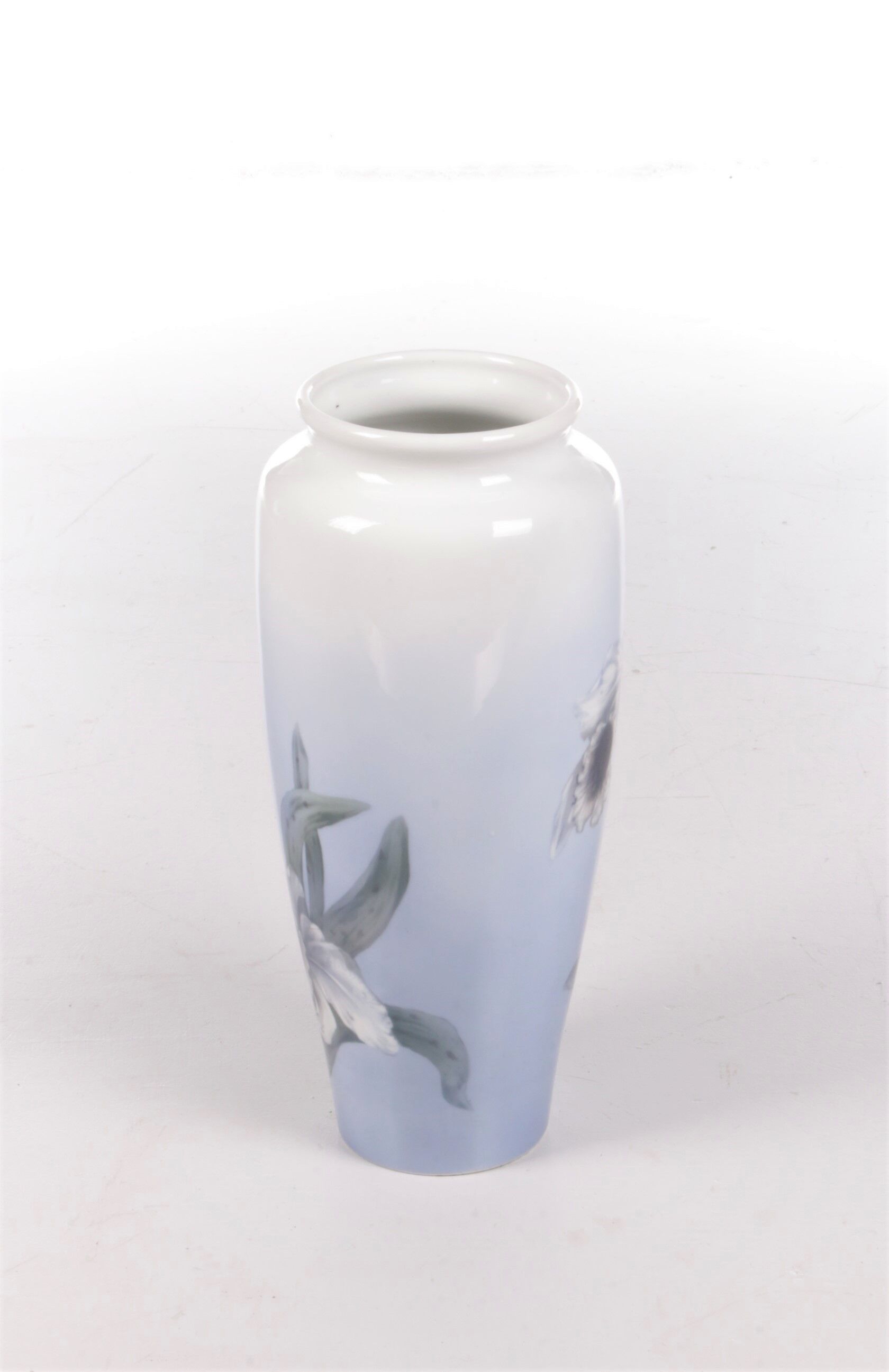 Royal Copenhagen Porcelain Vase painted with the trumpet flower.