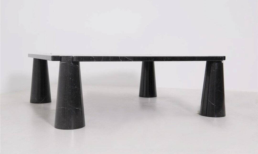 Black Marble Eros Coffee Table by Angelo Mangiarotti for Skipper, 1990s