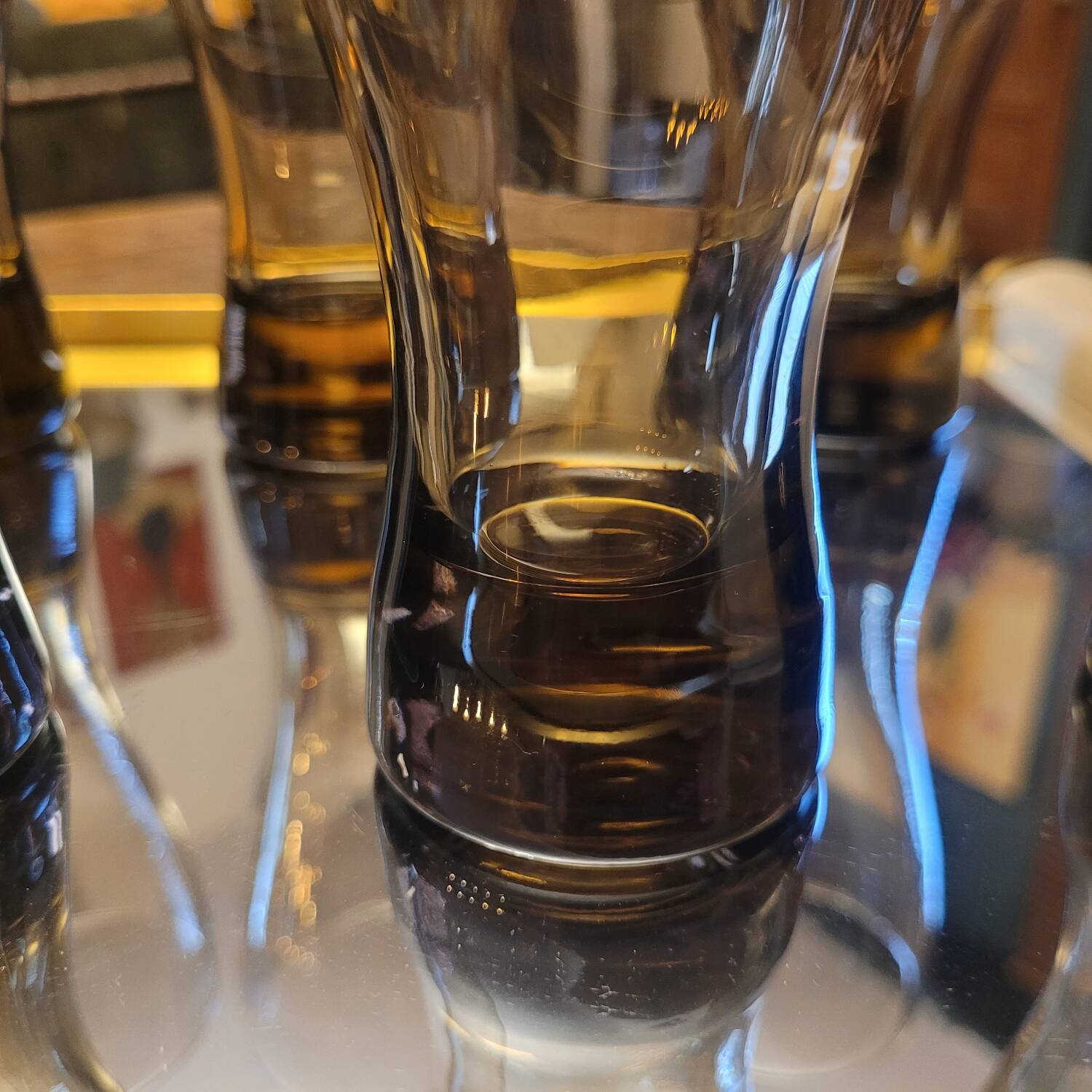 Set of 8 long drink glasses in smoked glass from the 70s – 25 cl