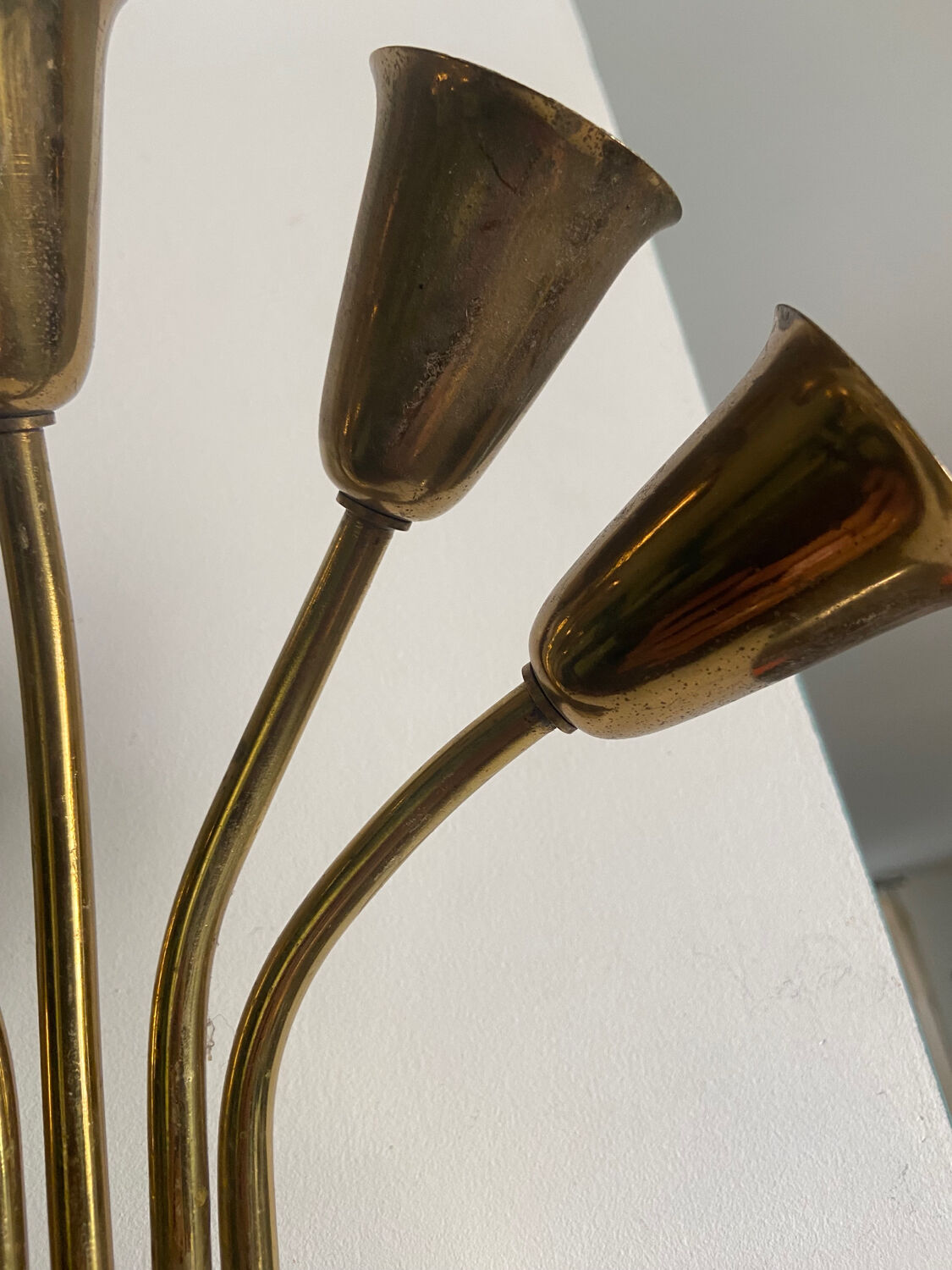 Wall lamp 5 burners brass 50s