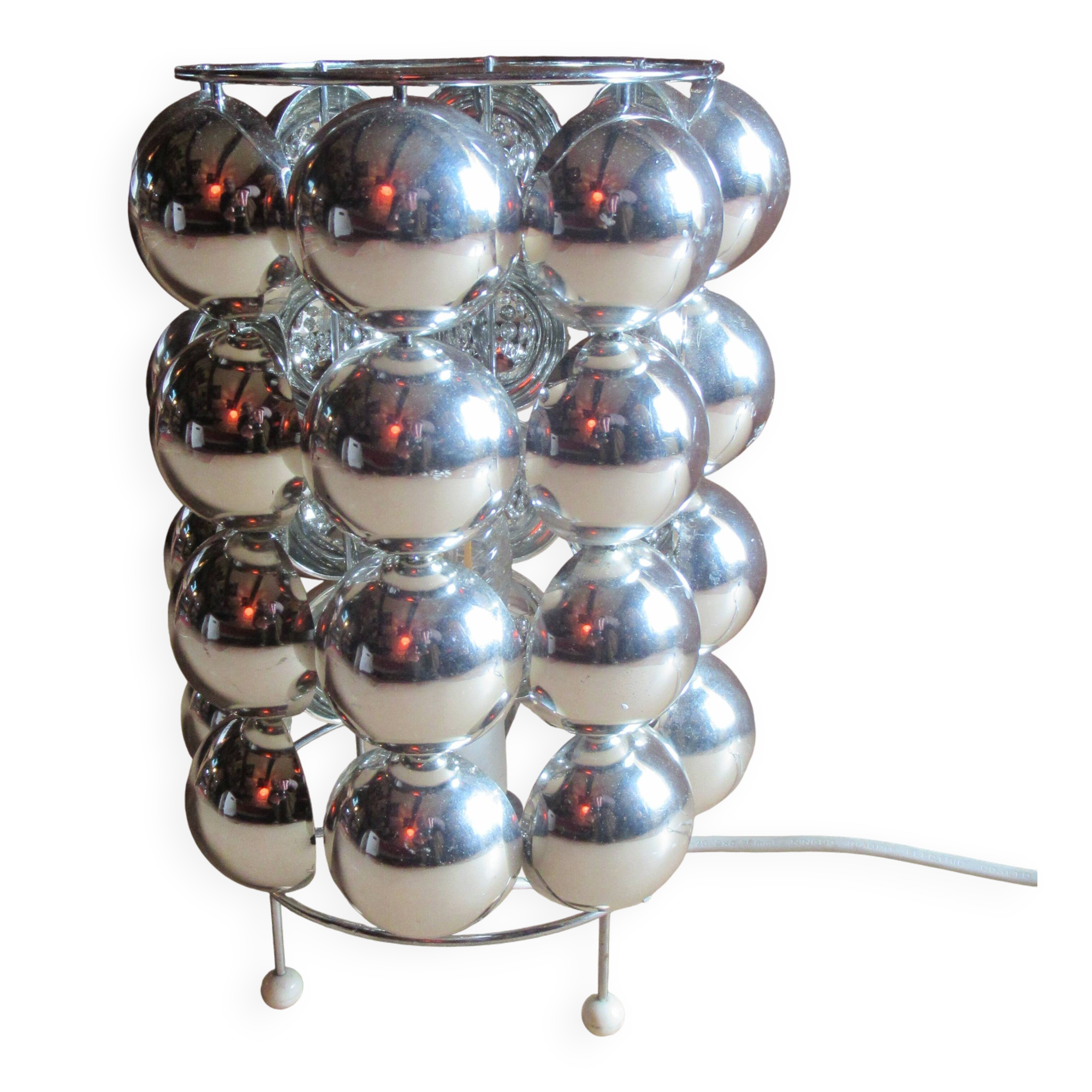 Table lamp KARE Space Age style 1980s chrome plastic
