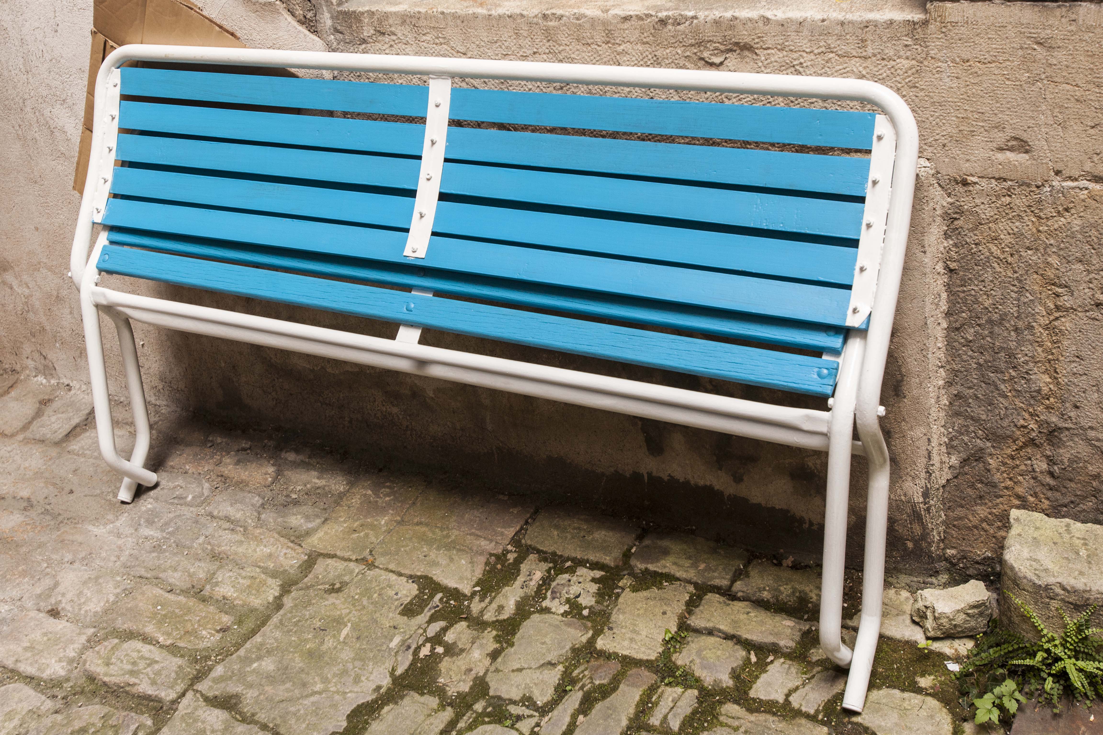 Restored 60s folding garden bench