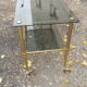 Table basse verre et laiton vintage