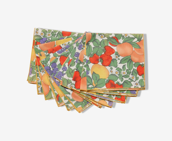 12 Serviettes de tables motifs fruits
