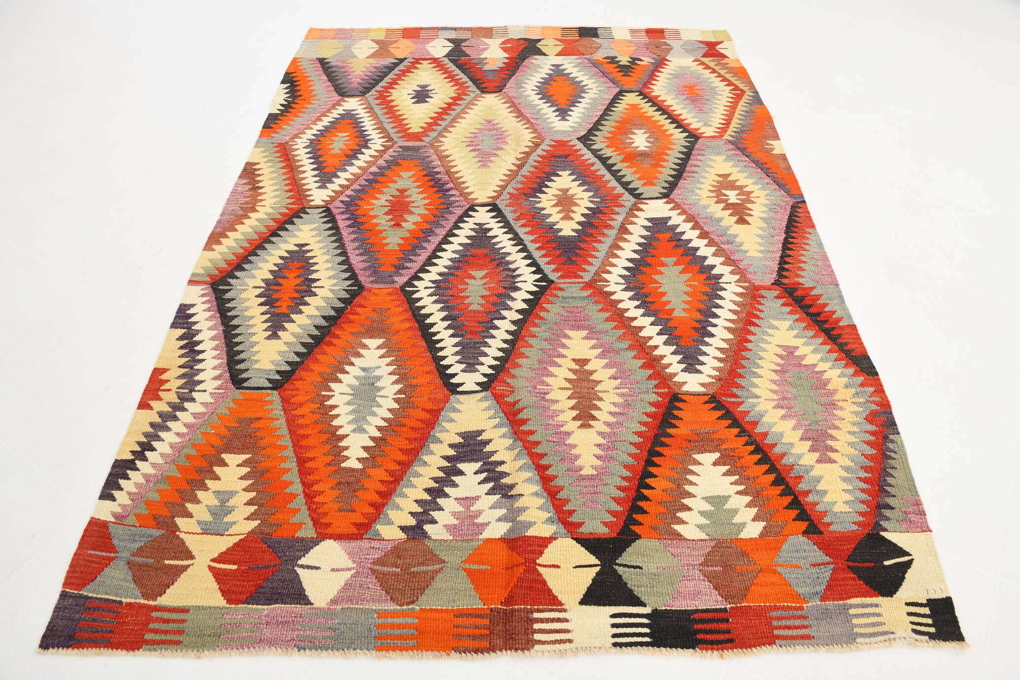 5x8 Geometric Tribal Vintage Kilim Rug, 164x233Cm