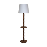 Neo-Basque floor lamp in turned wood - 50s