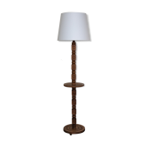 Neo-Basque floor lamp in turned wood - 50s