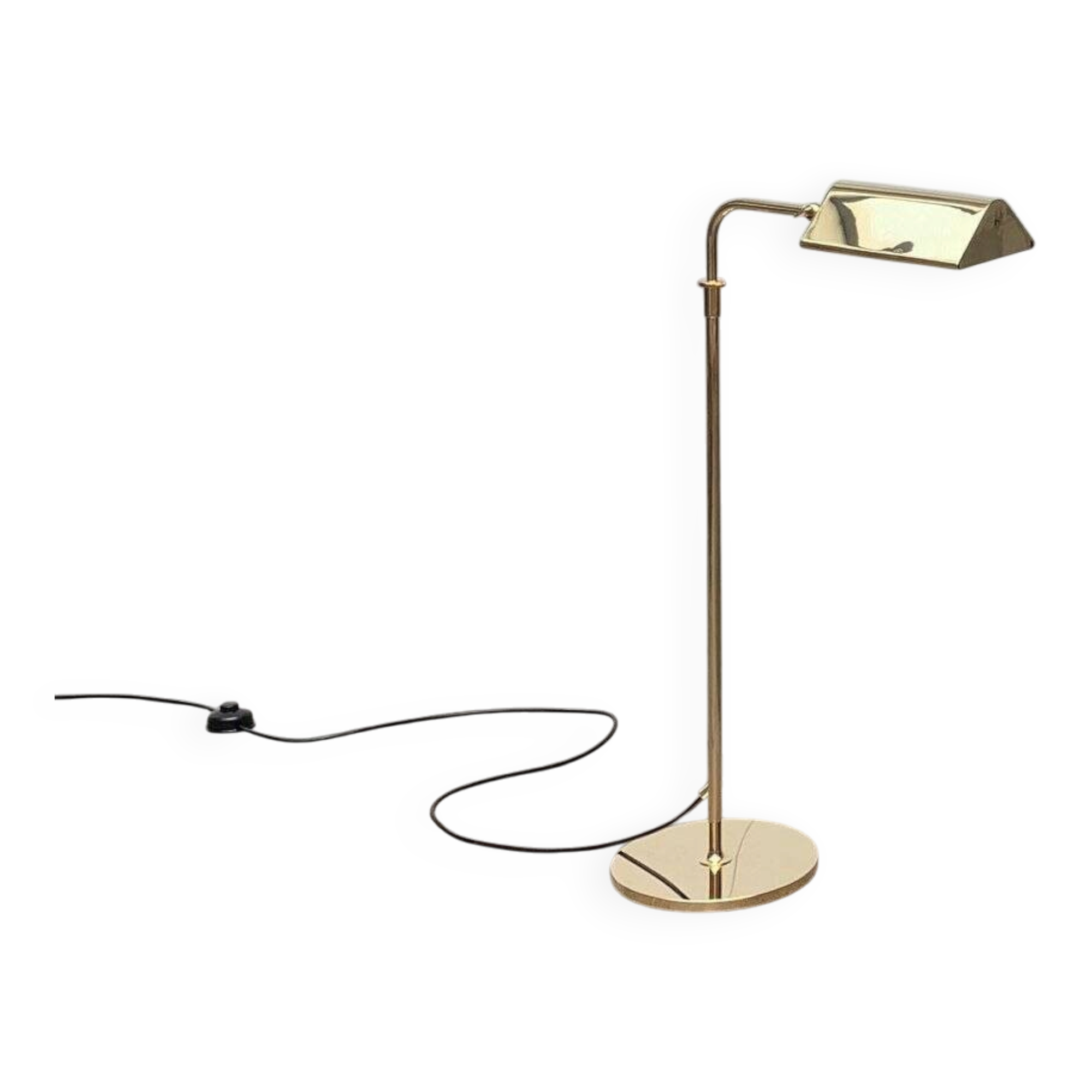 German Vintage Floor Lamp in Hollywood Regency Style in Brass by Florian Schulz
