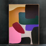 Colorful abstract painting, "Colored Imperfection" 80x65 by Bodasca