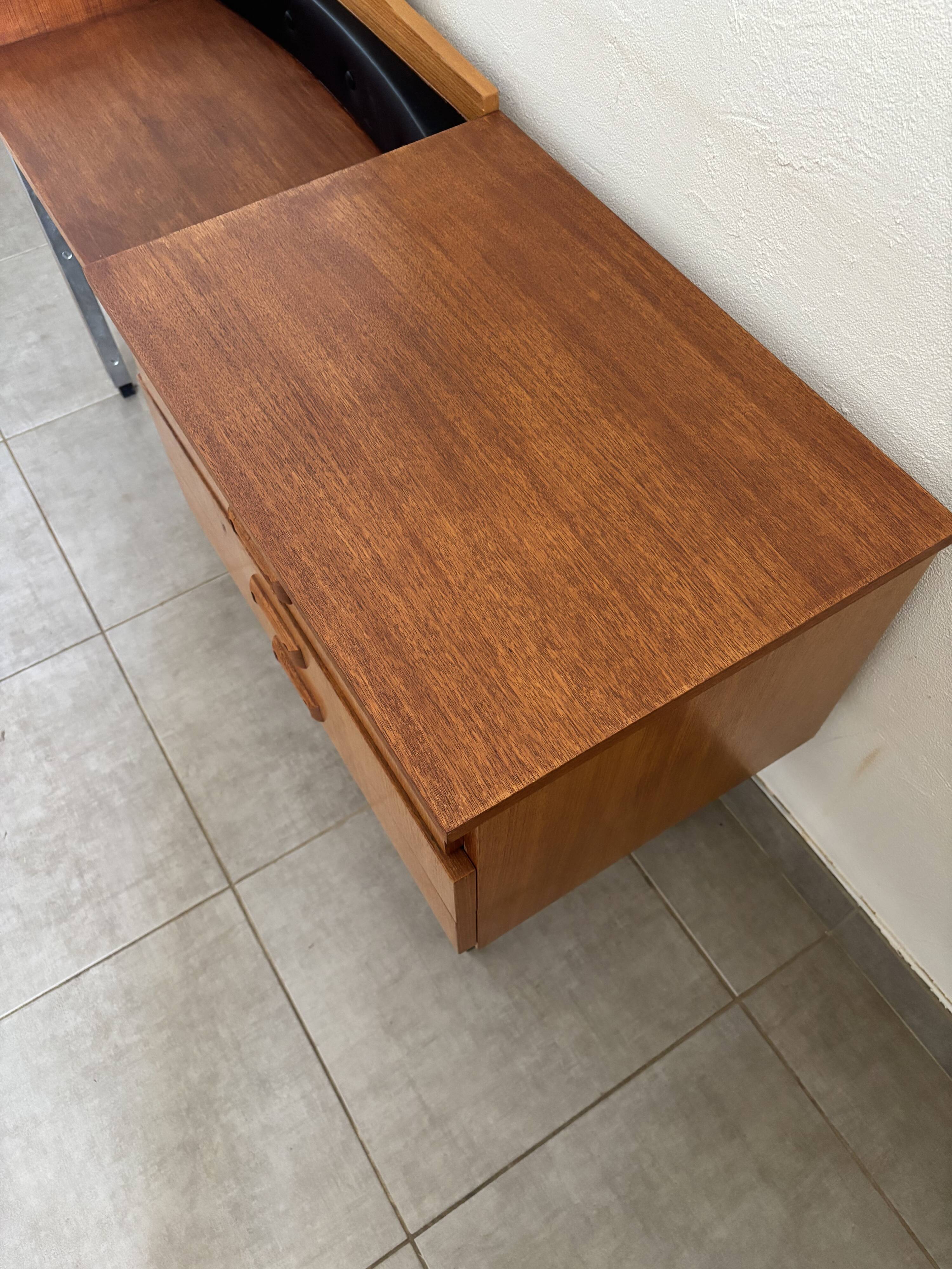 Coiffeuse scandinave vintage en teck, années 60
