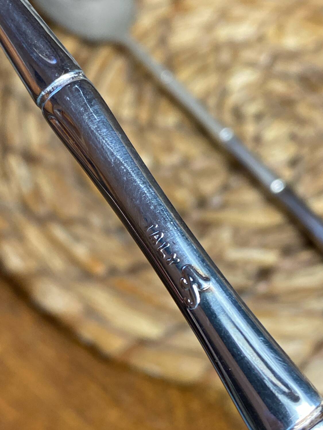 Salad cutlery, silver-plated, bamboo style