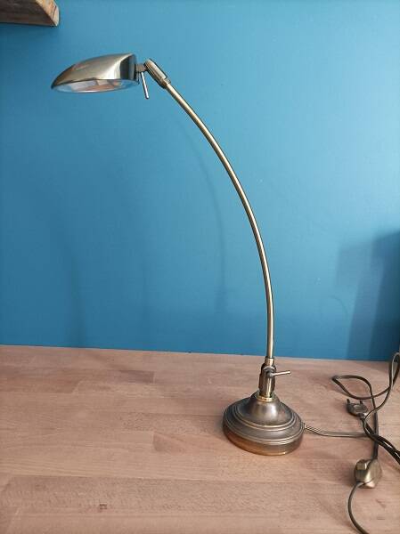 Loft bedside desk lamp patinated gold metal