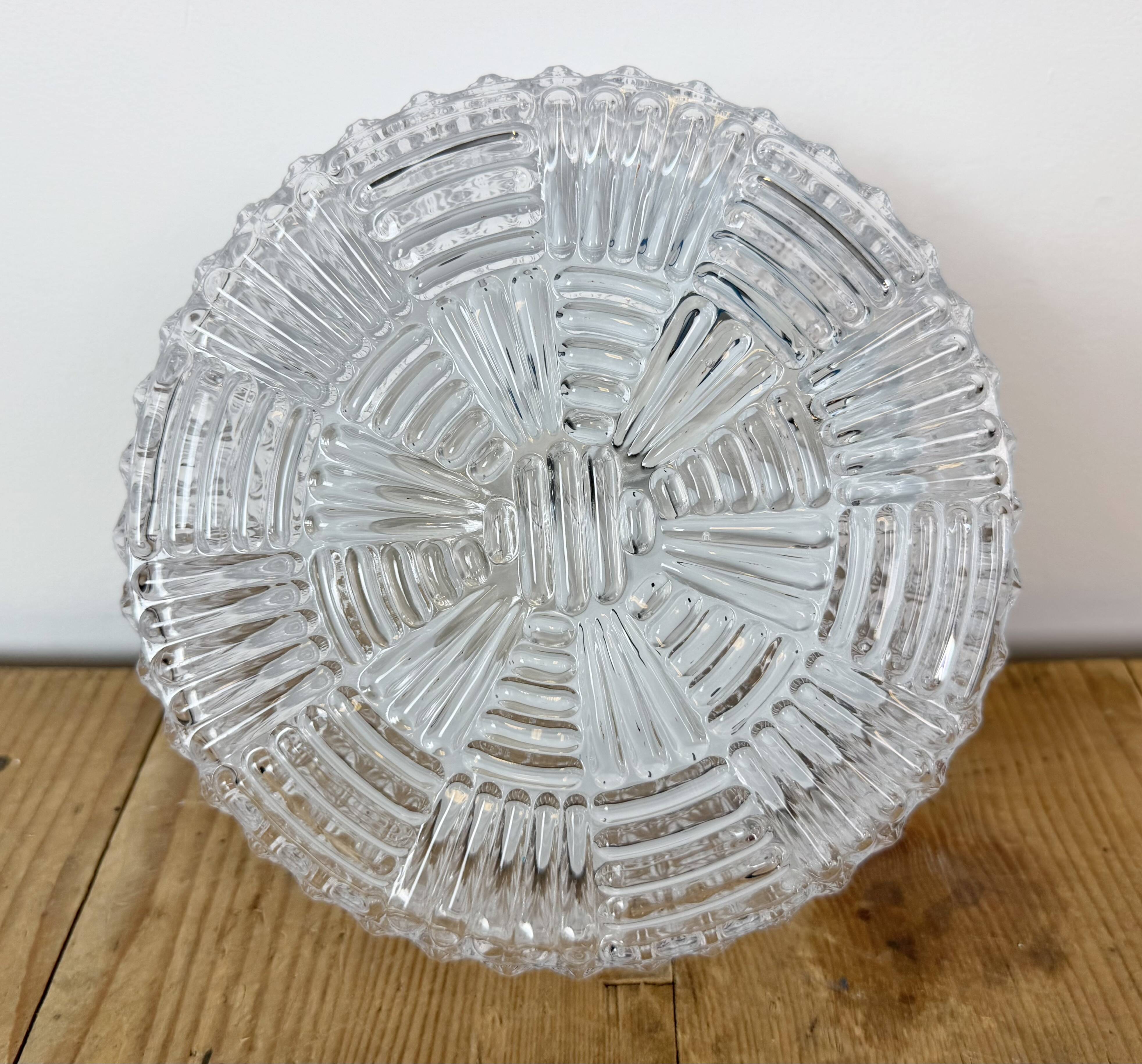 Vintage Glass Wall or Ceiling Light, 1970s