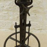 Unique bistro table with its adjustable industrial cast iron leg