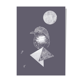 Bird and geometric shapes