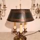 Gilded bronze and painted tin bouillotte lamp