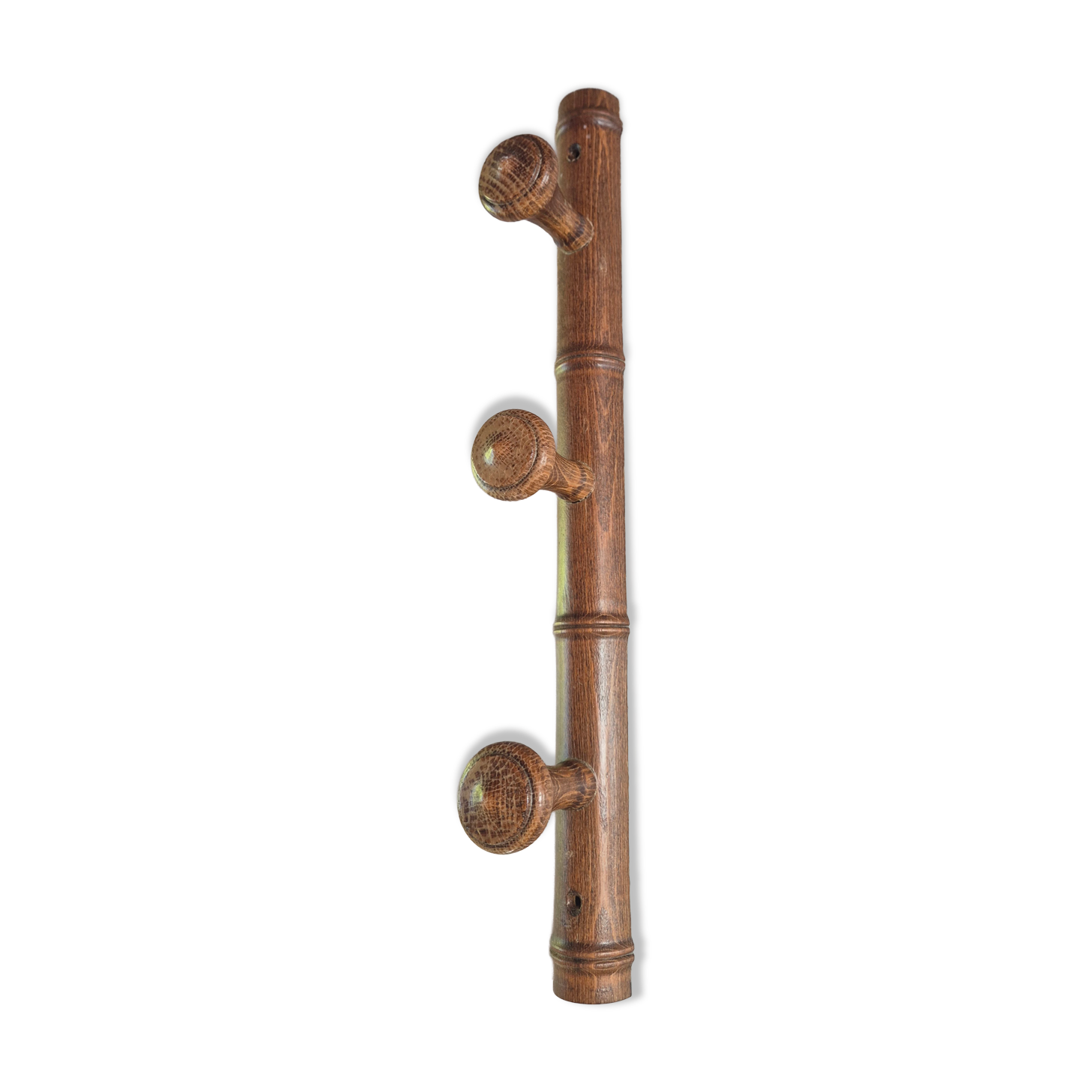 coat rack made of 3 vintage wooden hooks