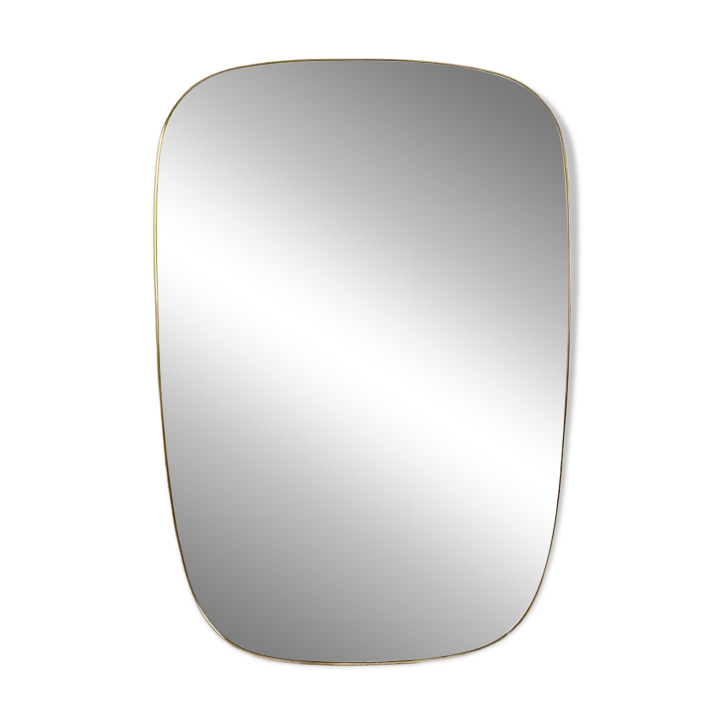 Miroir cerclé de laiton doré. 1980